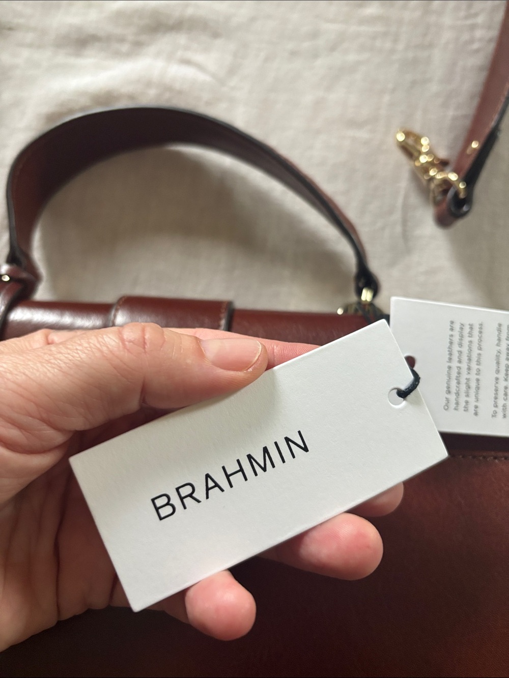 Brahmin Chestnut Brown Leather Top-Handle Briefcase Medium “Francine” cognac - Picture 5 of 8